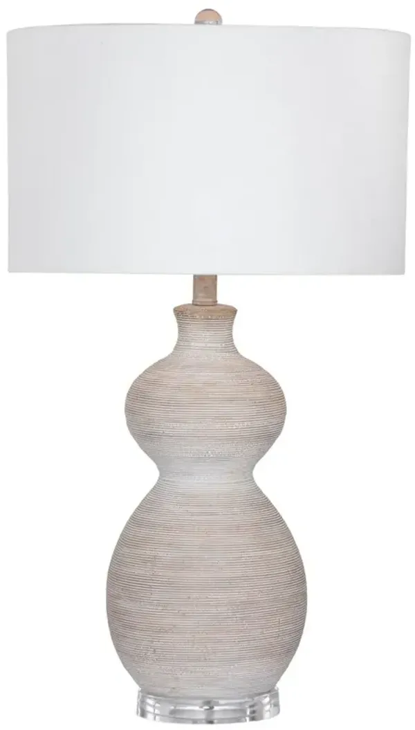 Nadine Ceramic Table Lamp - Beige - White