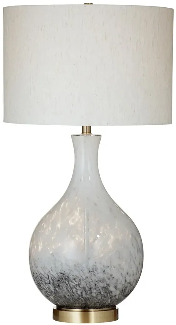 Inaya Glass Table Lamp - White/Black/Brushed Gold