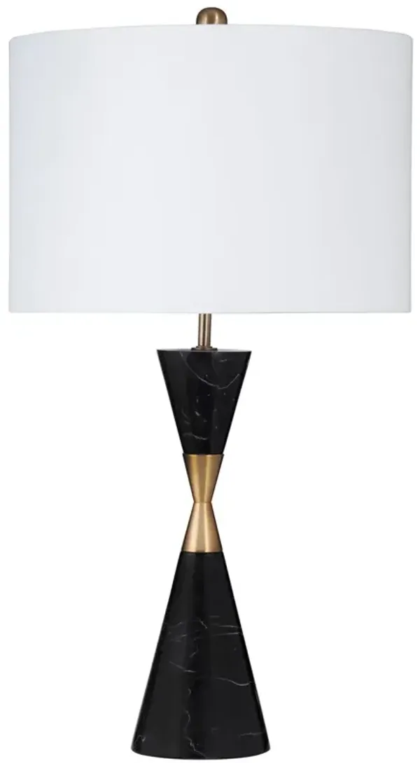 Kiran Marble Table Lamp - Black/Brass