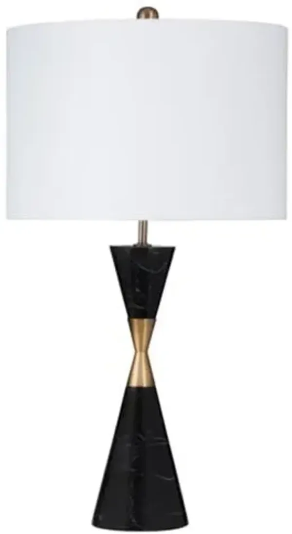 Kiran Marble Table Lamp - Black/Brass