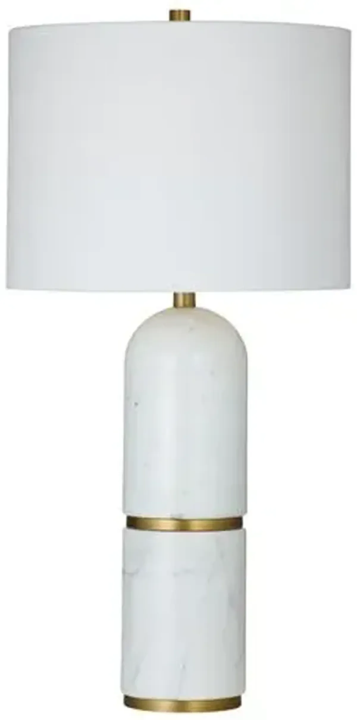 Quest Marble Table Lamp - White/Brass