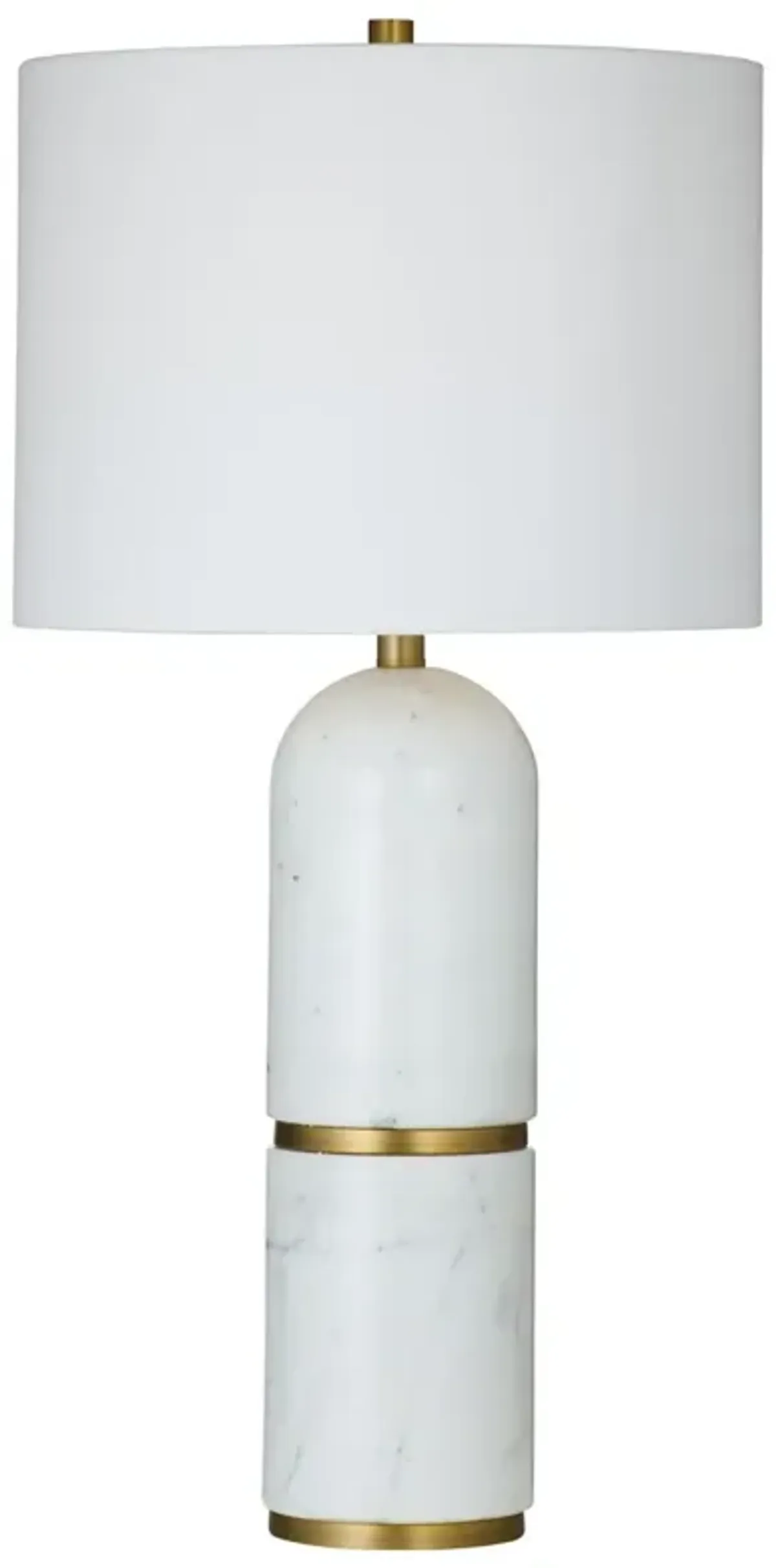 Quest Marble Table Lamp - White/Brass