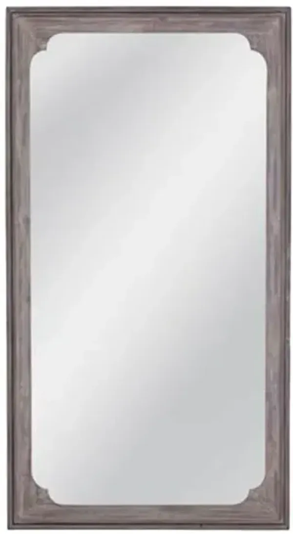 Nicole Floor Mirror - White Washed - Gray