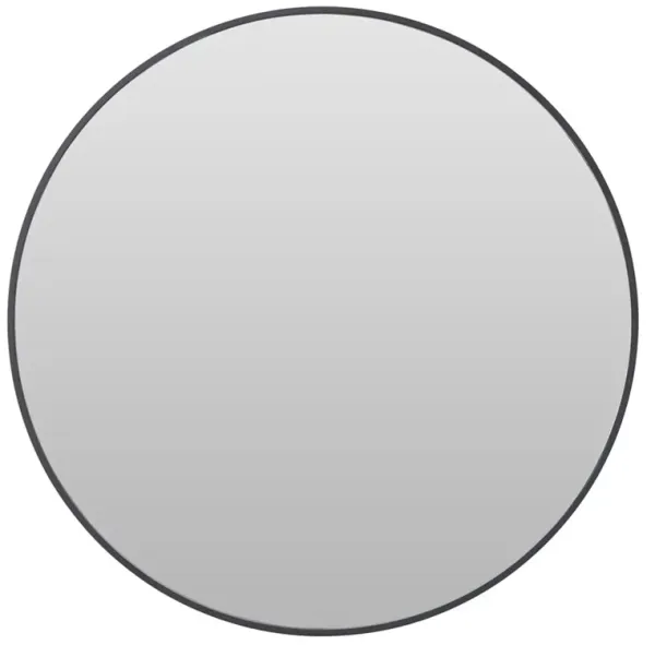 Stephanie 48" Round Metal Wall Mirror - Black