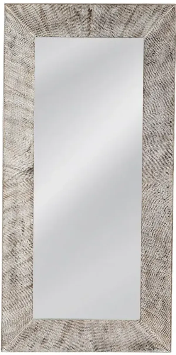 Kimberly Floor Mirror, Distressed White