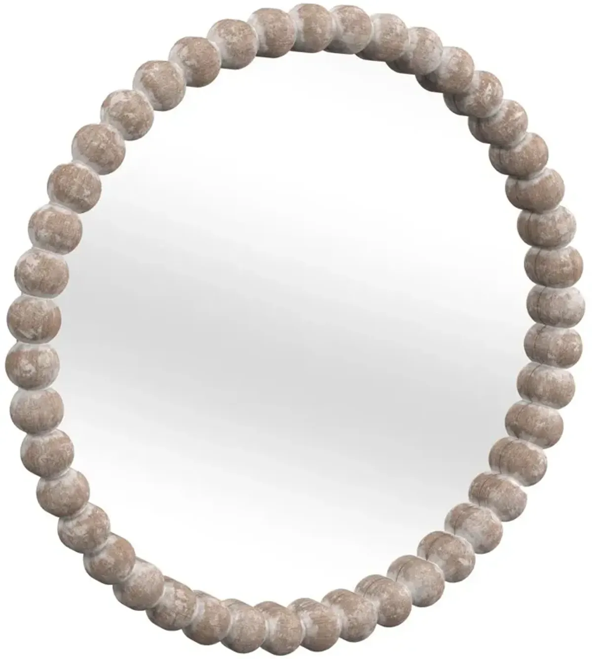 Gio 30" Round Wall Mirror, Whitewash