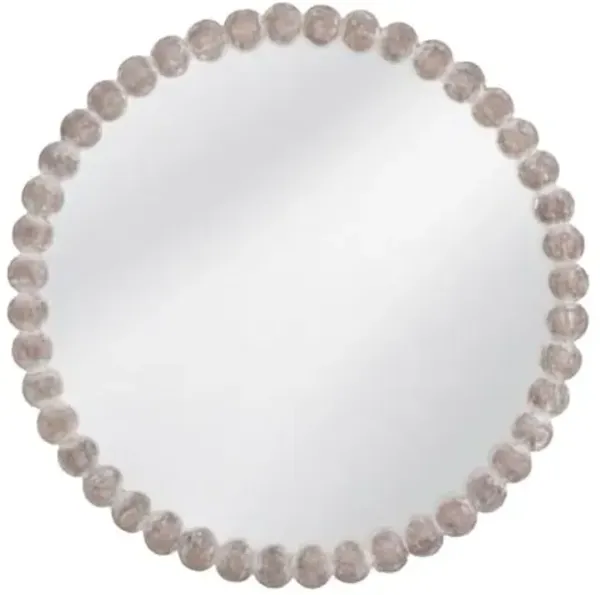Gio 30" Round Wall Mirror - Whitewash