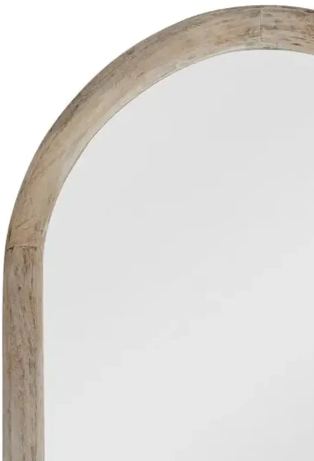 Kyle Arched Floor Mirror - Natural White Wash - Brown