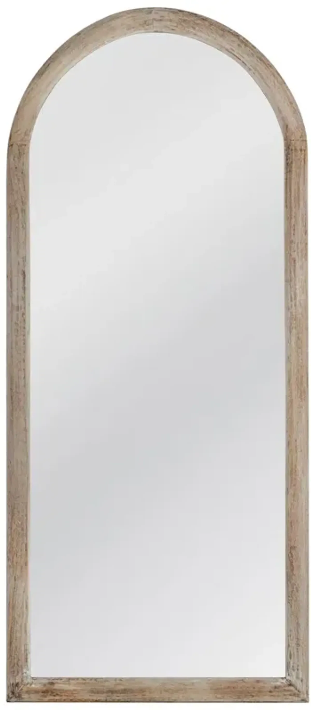 Kyle Arched Floor Mirror, Natural White Wash