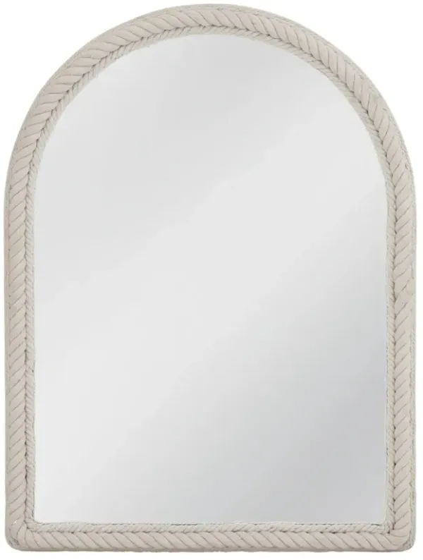 Koa Arched Rope Wall Mirror, White