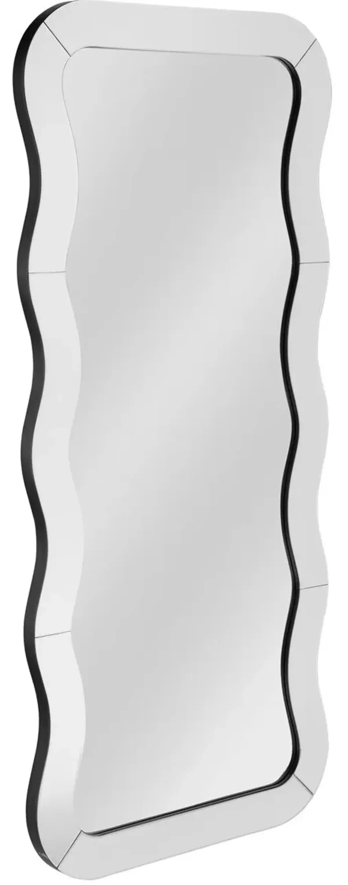 Bellamy Wavy Floor Mirror, Clear