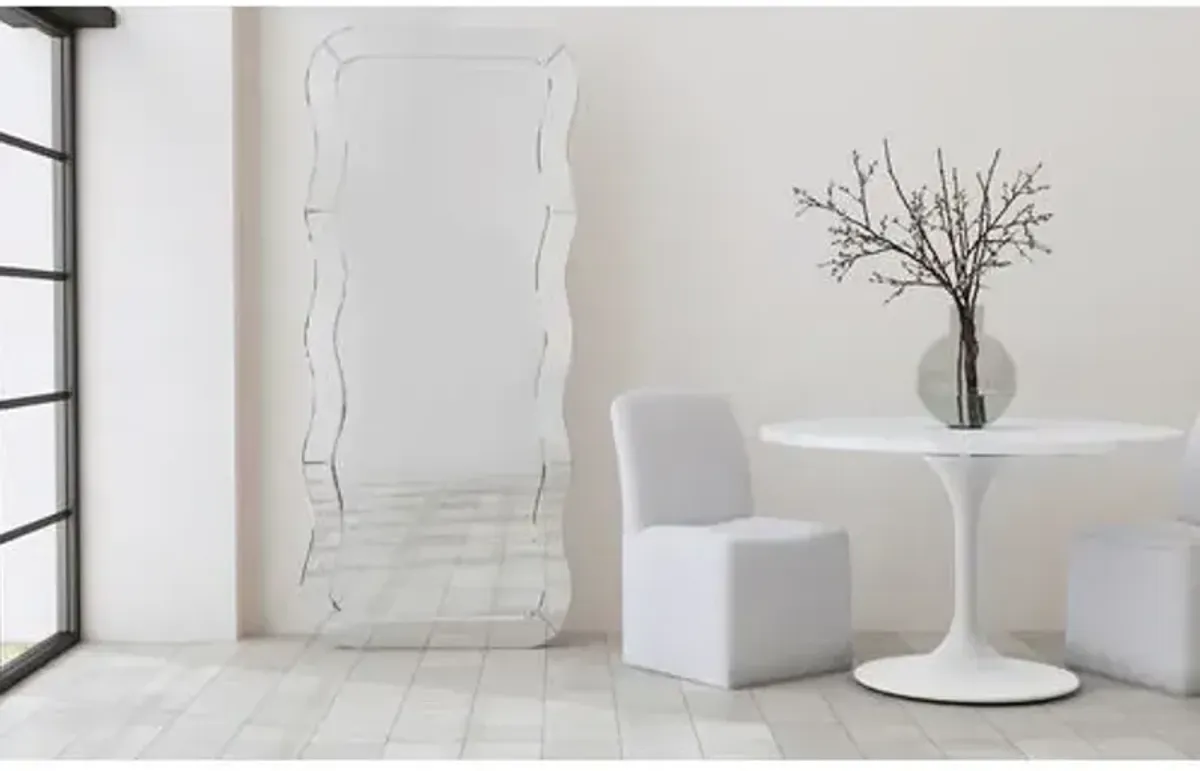 Bellamy Wavy Floor Mirror - Clear
