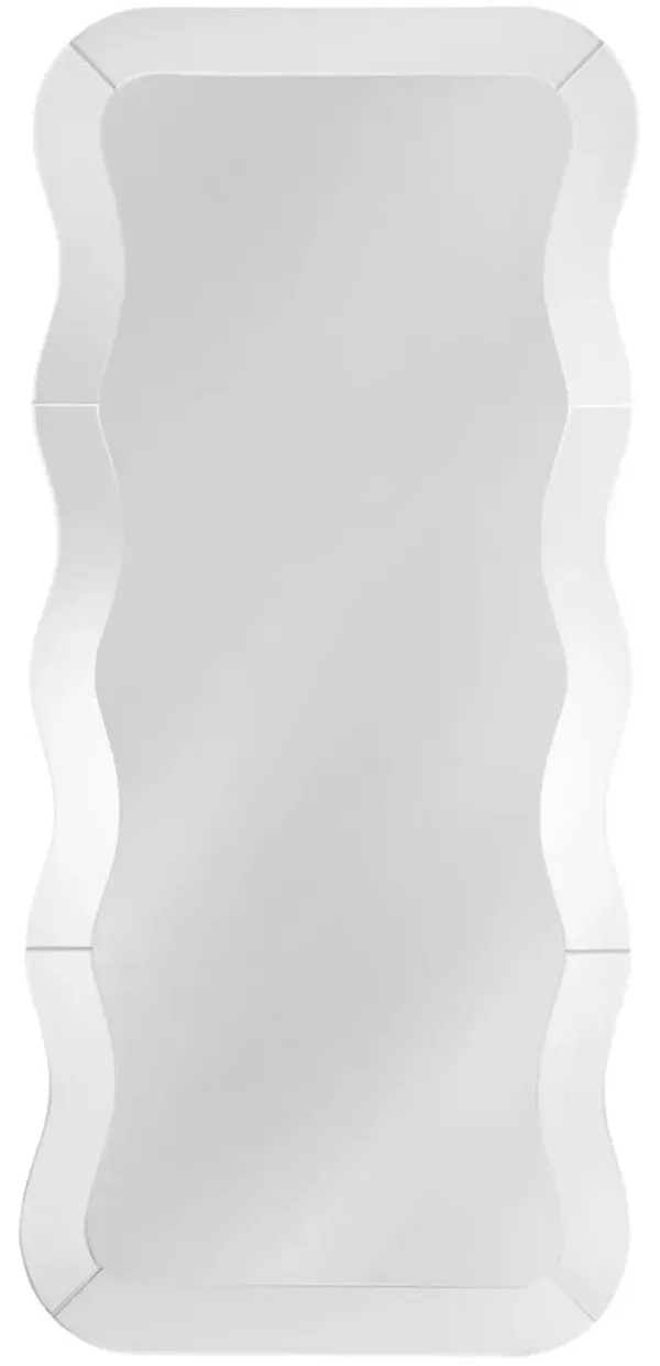 Bellamy Wavy Floor Mirror, Clear