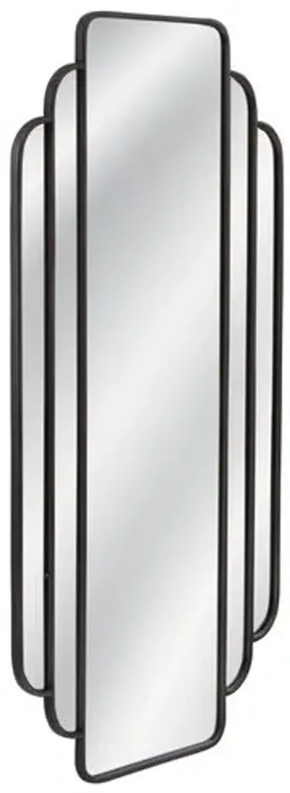 Emma Art Deco Wall Mirror - Matte Black