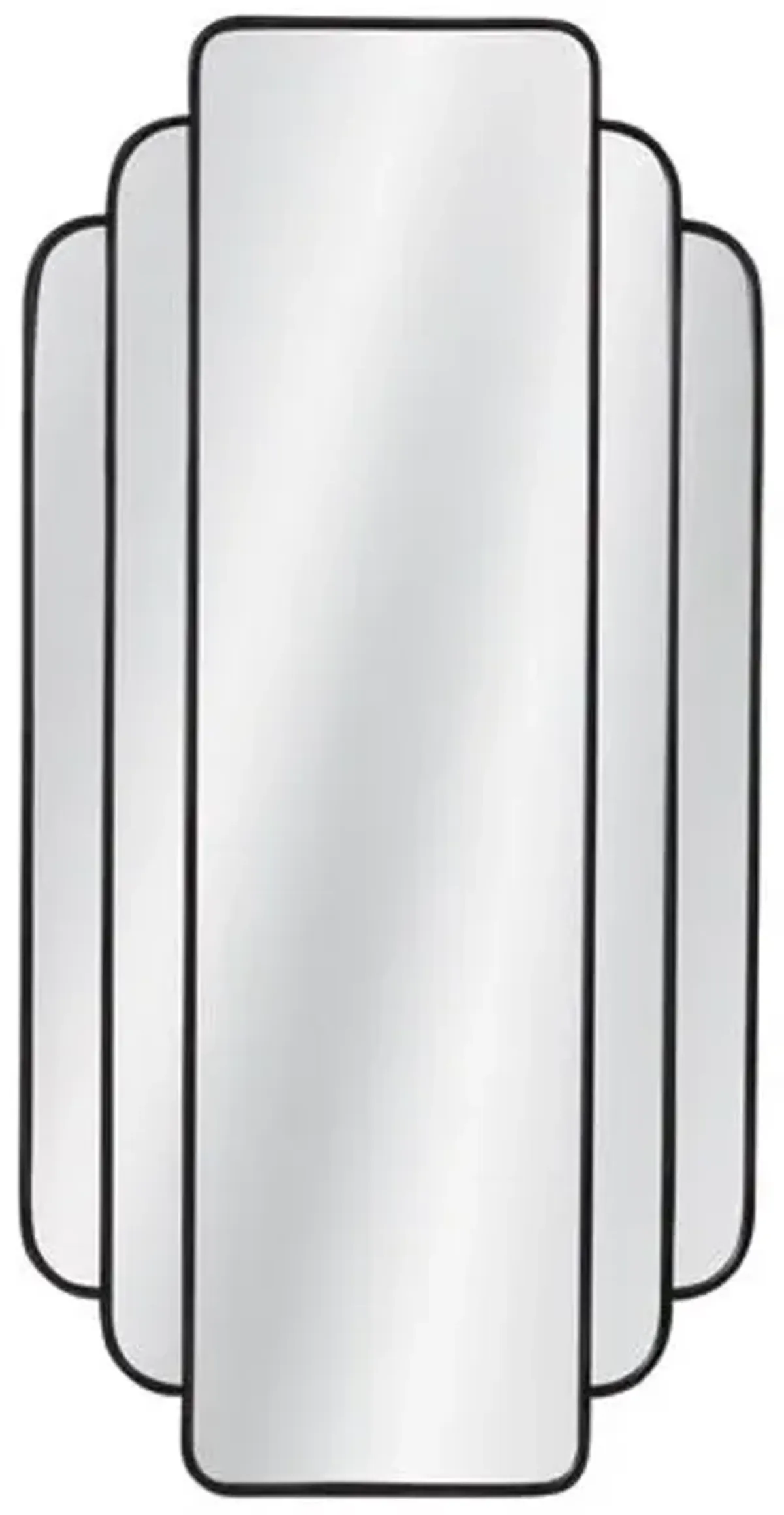 Emma Art Deco Wall Mirror - Matte Black