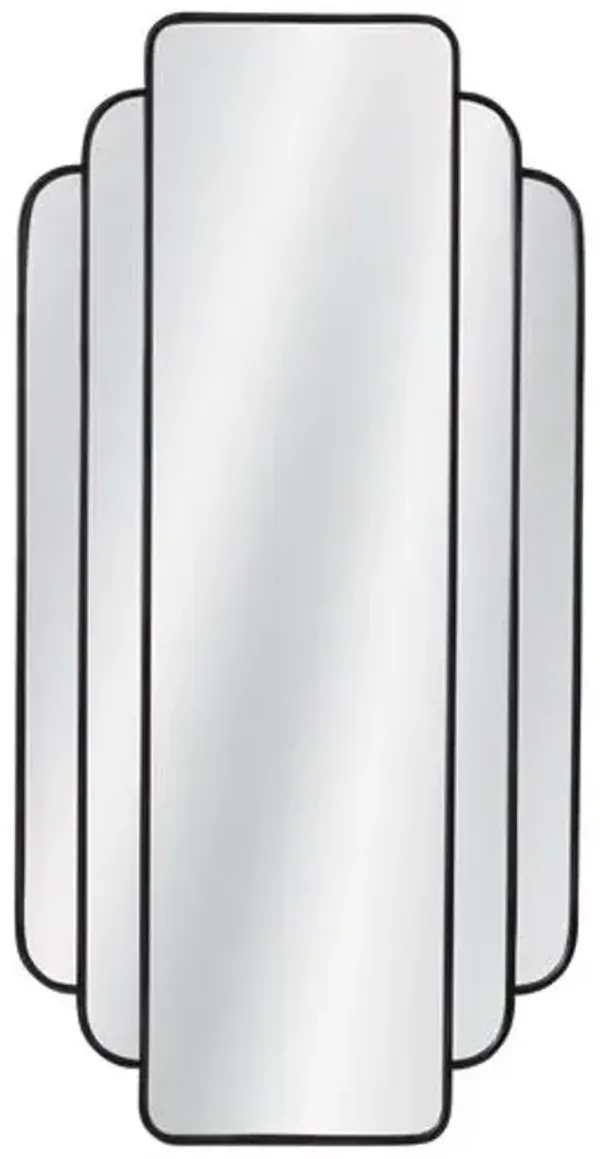 Emma Art Deco Wall Mirror - Matte Black