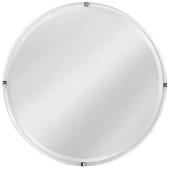 Vanessa 36" Round Acrylic Wall Mirror - Brushed Nickel