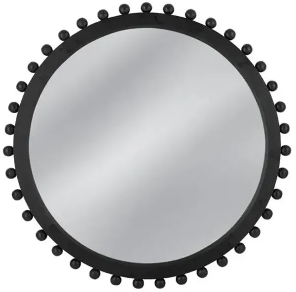 Lilith 50" Round Wall Mirror - Matte Black