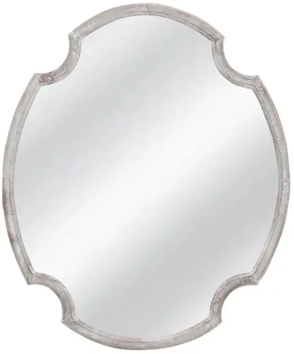 Carla Oval Wall Mirror - White Wash