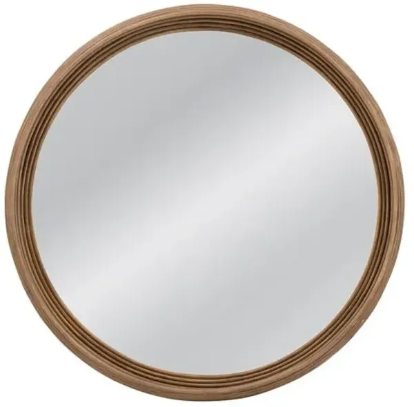 Kendall Rattan 48" Round Wall Mirror - Natural
