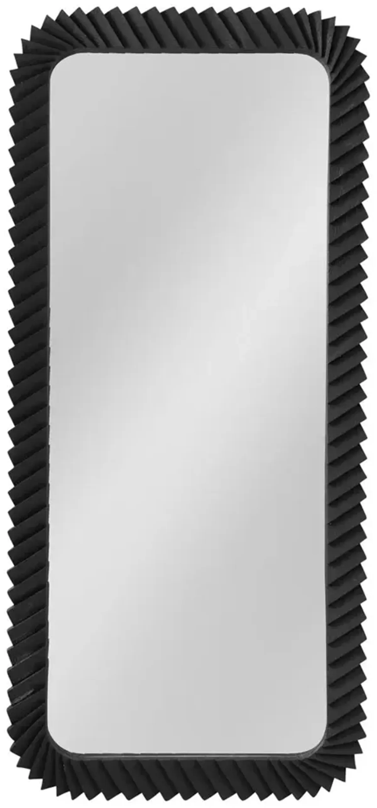 Monica Layered Floor Mirror, Sandblasted Black