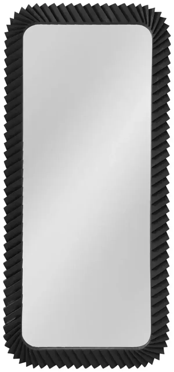 Monica Layered Floor Mirror, Sandblasted Black
