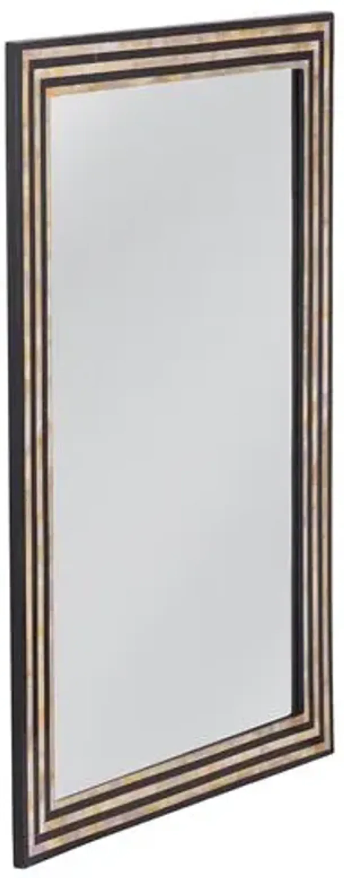 Torsten Bone Inlay Wall Mirror - Black/Cream