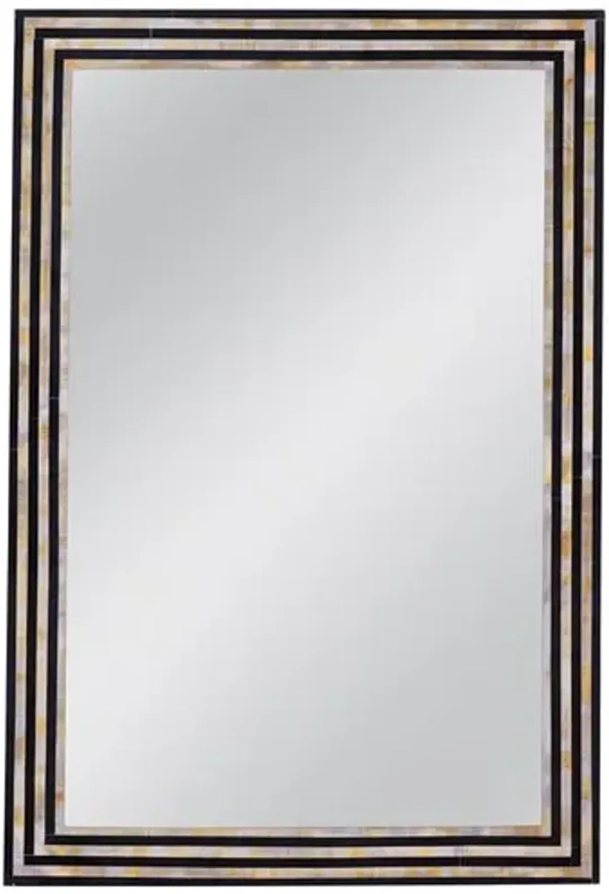Torsten Bone Inlay Wall Mirror - Black/Cream