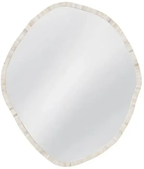 Cyra Bone Inlay Wall Mirror - Cream