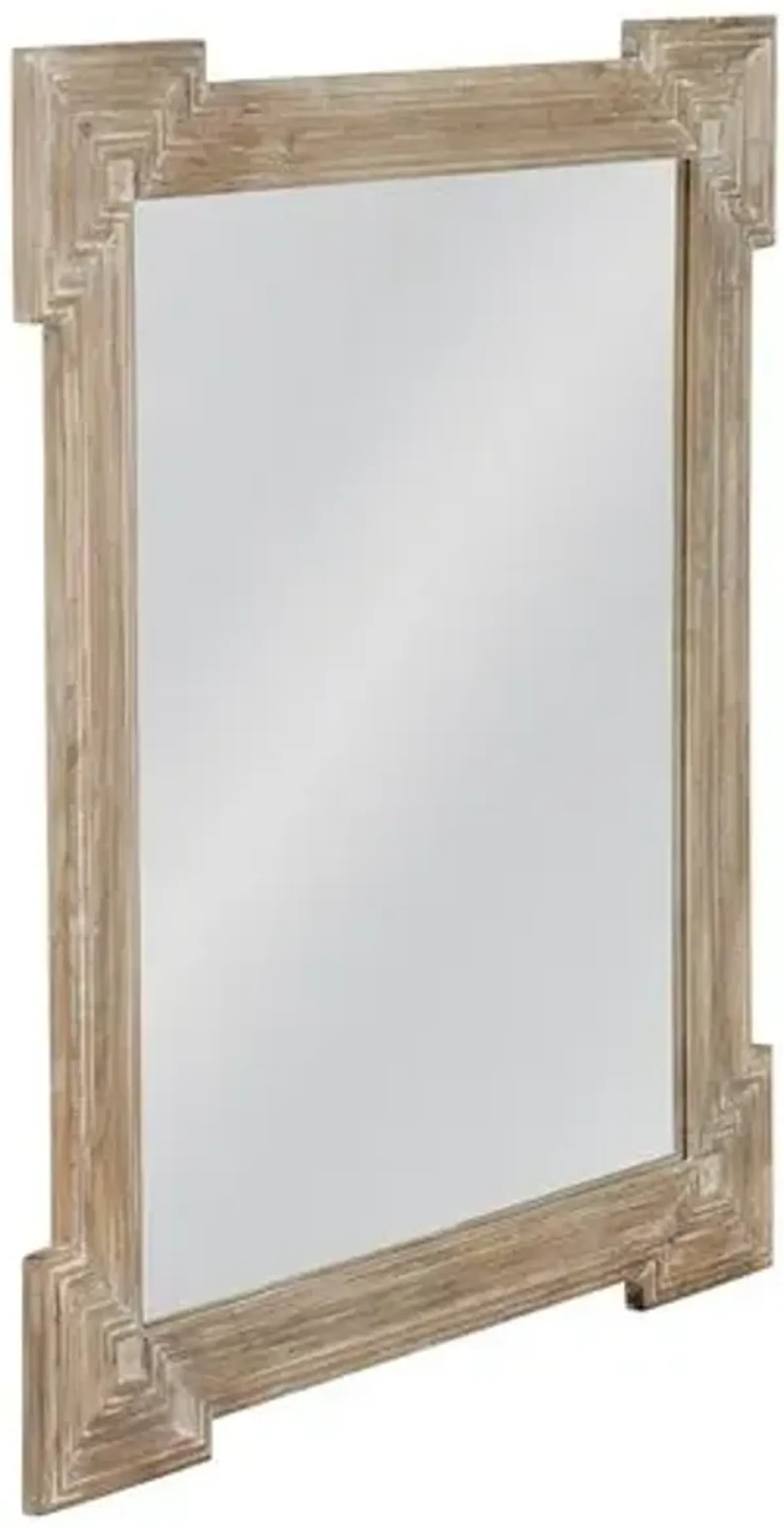 Wyatt Capped Corner Wall Mirror - White Wash