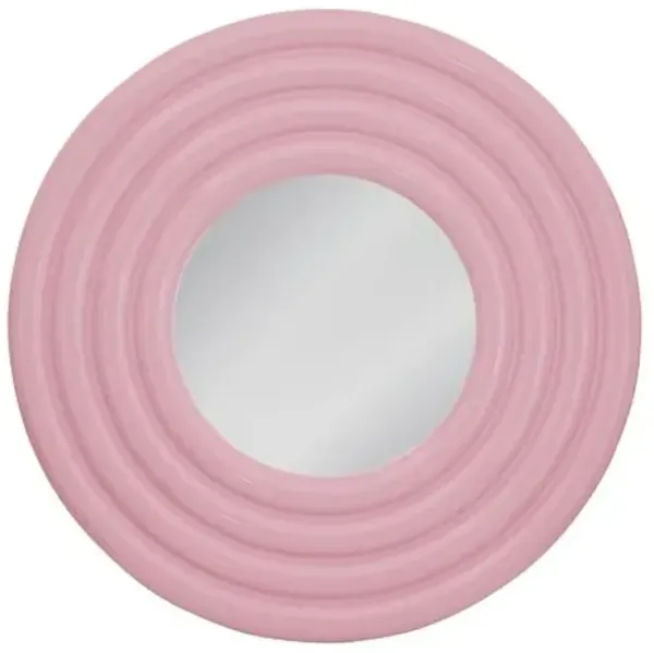 Rumi 48" Round Wall Mirror - Glossy Pink