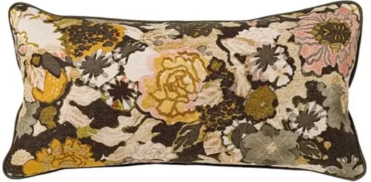 Arioso 14x24 Lumbar Pillow - Petal/Gold Linen - Kim Salmela