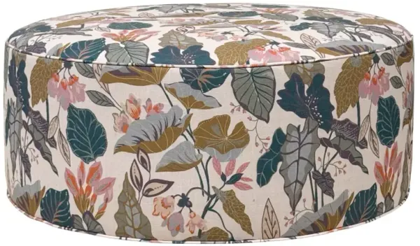 Devi Cocktail Ottoman, Delia Teal/Pink Floral