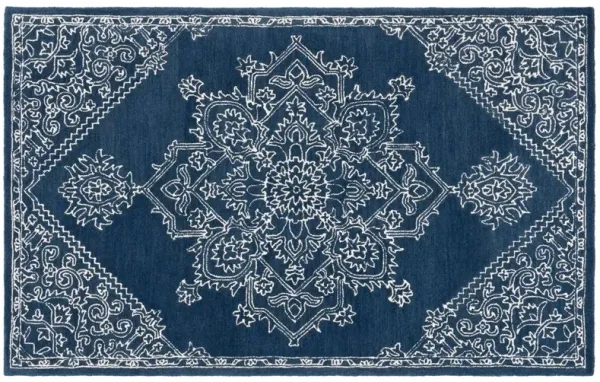 Wesley Rug, Navy/Ivory