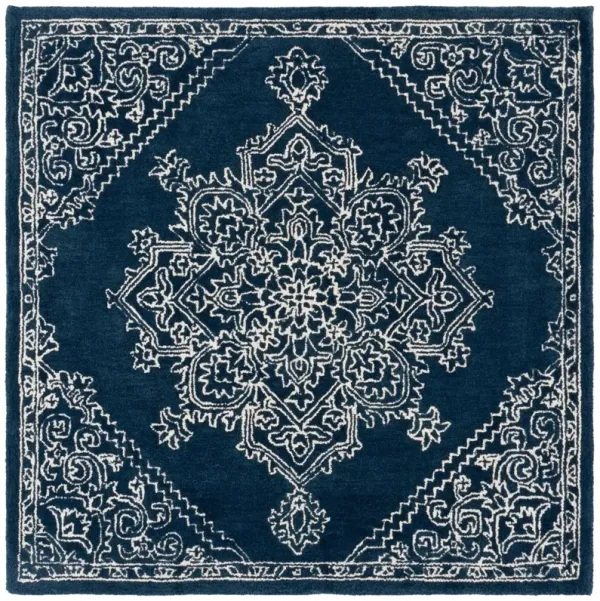 Wesley Rug, Navy/Ivory