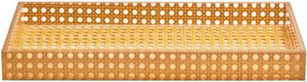 Reed Vanity 14.5" x 7.5" Acrylic Tray - Kim Seybert - Brown