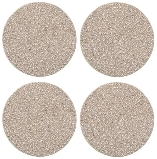 Set of 4 Zen Cotton/Glass Placemats - Gray/Taupe - Kim Seybert