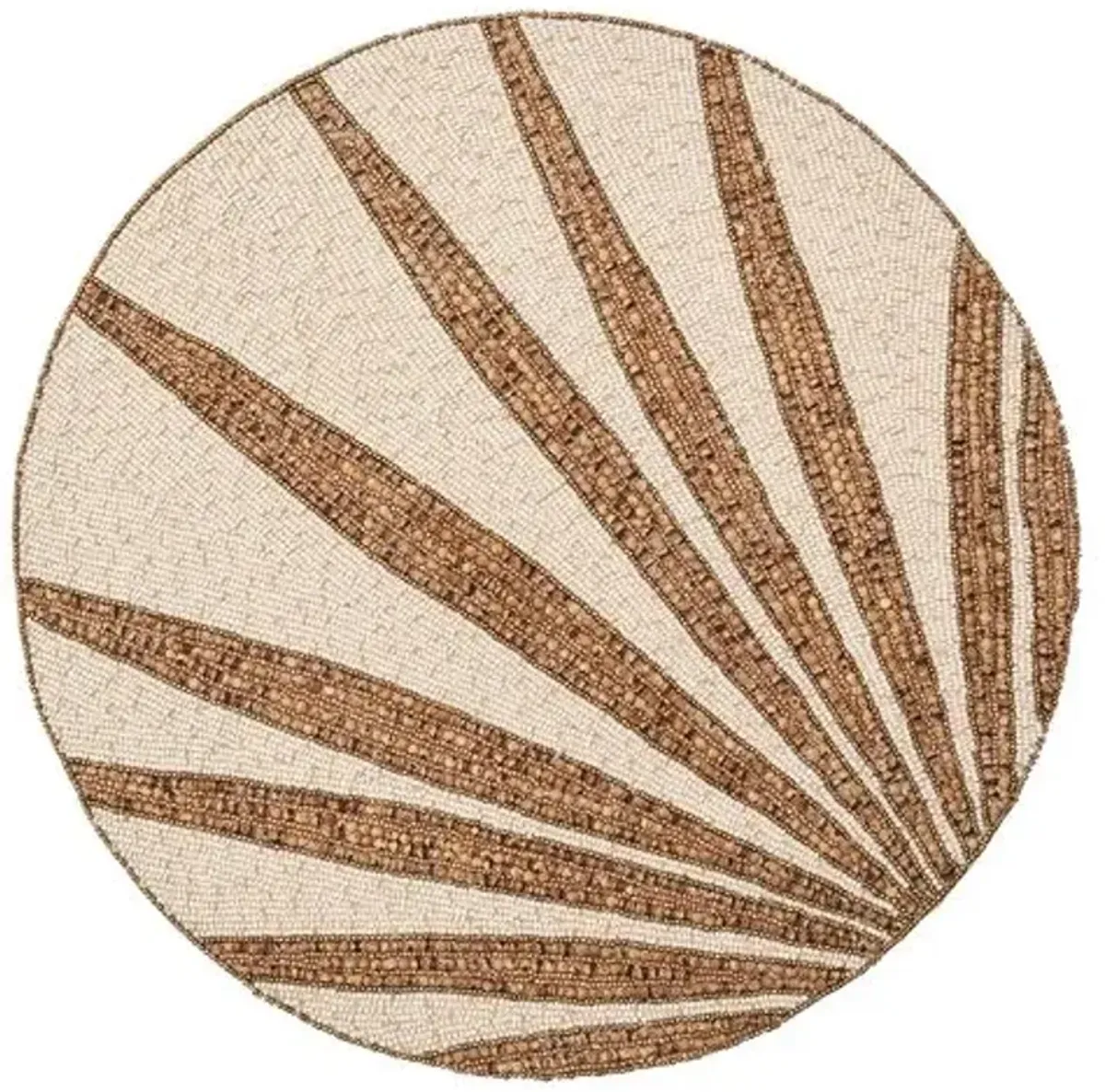 Set of 4 Royal Palm Cotton/Glass Placemats - Natural/Brown - Kim Seybert