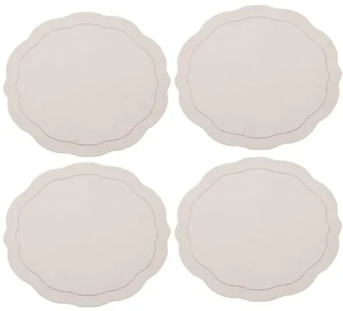 Set of 4 Tailored Placemats - Kim Seybert - Ivory