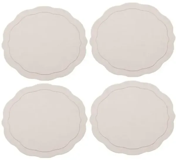 Set of 4 Tailored Placemats - Kim Seybert - Ivory