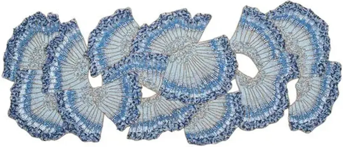 Lagoon Cotton/Glass Runner - Navy/Blue - Kim Seybert