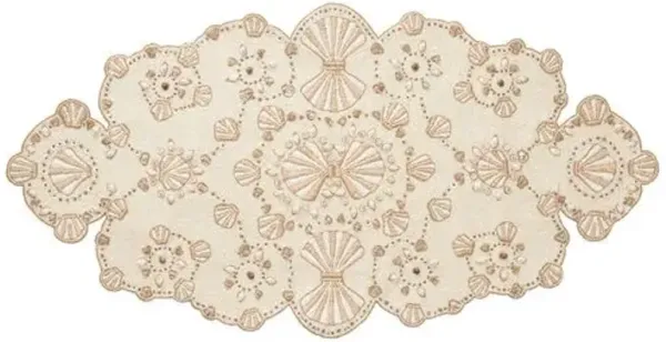 Beachcomber Cooton/Glass Runner - Natural - Ivory/Gold - Kim Seybert - Multi