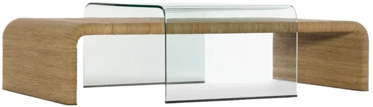 Amani Rope and Glass Cocktail Table, Natural