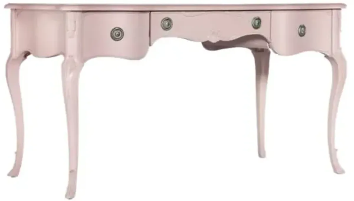 Perseverance 3-Drawer Scalloped Writing Desk - Light pink - Hooker Furniture