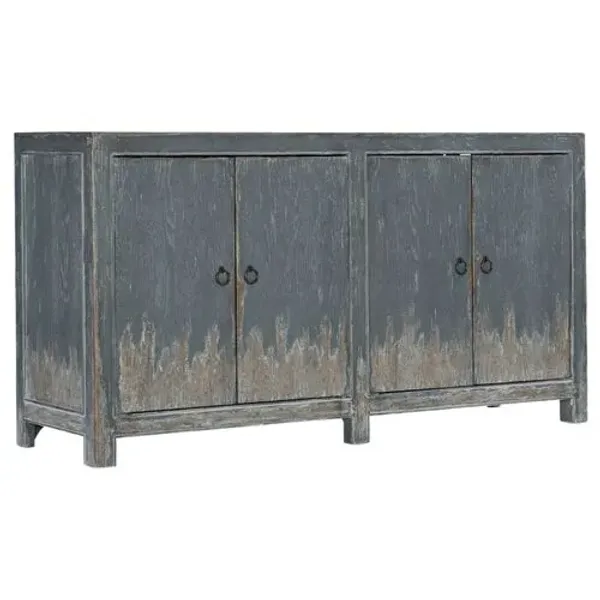 Boheme 4-Door Media Console - Antique Blue - Hooker Furniture