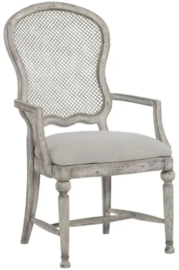 Boheme Gaston Metal Back Arm Chair - Gray - Hooker Furniture