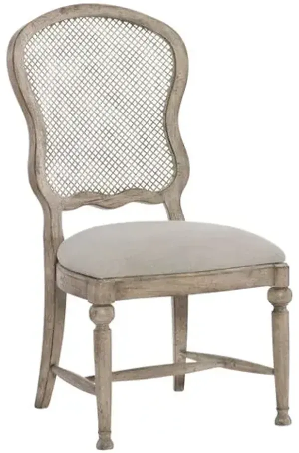 Boheme Gaston Aluminum Back Side Chair - Natural - Hooker Furniture - Gray