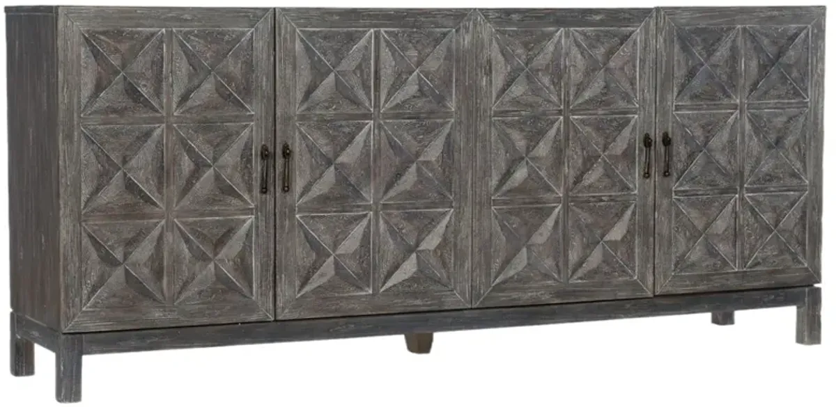 Beaumont 4-Door 2-Drawer Entertainment Console, Gray