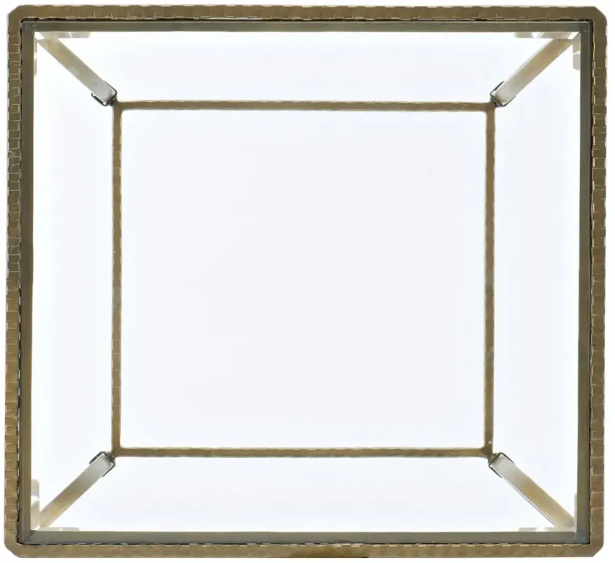 Laureng Hammered Iron End Table, Gold