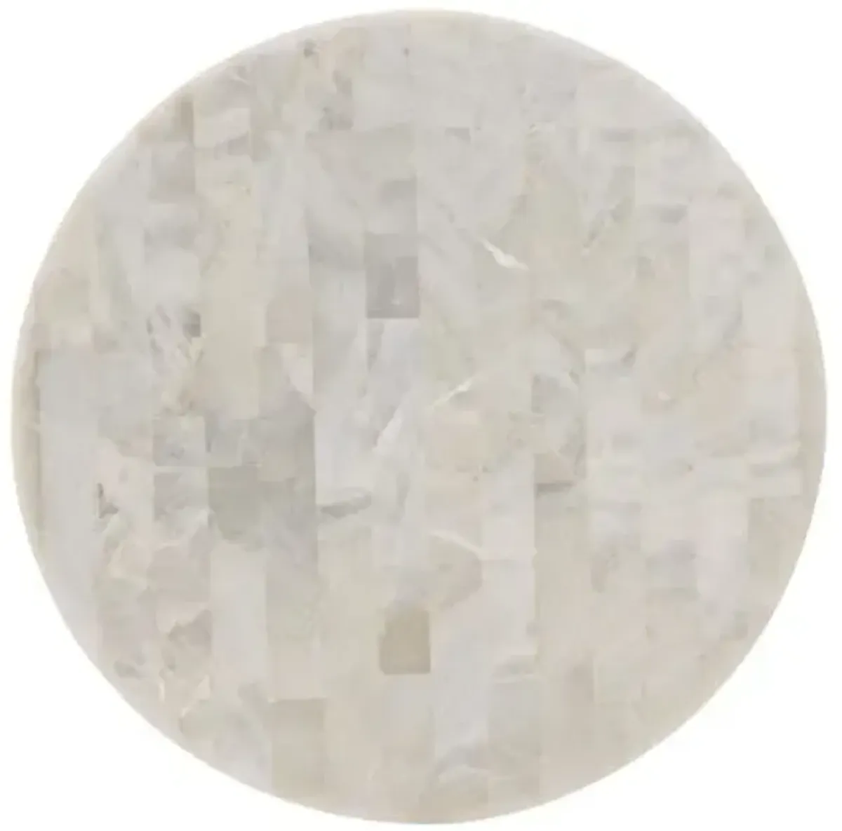 Melange Corrina Steel/Stone Round Lamp Table - Gold - Hooker Furniture